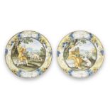 Two small Castelli maiolica plates, first half 18th century