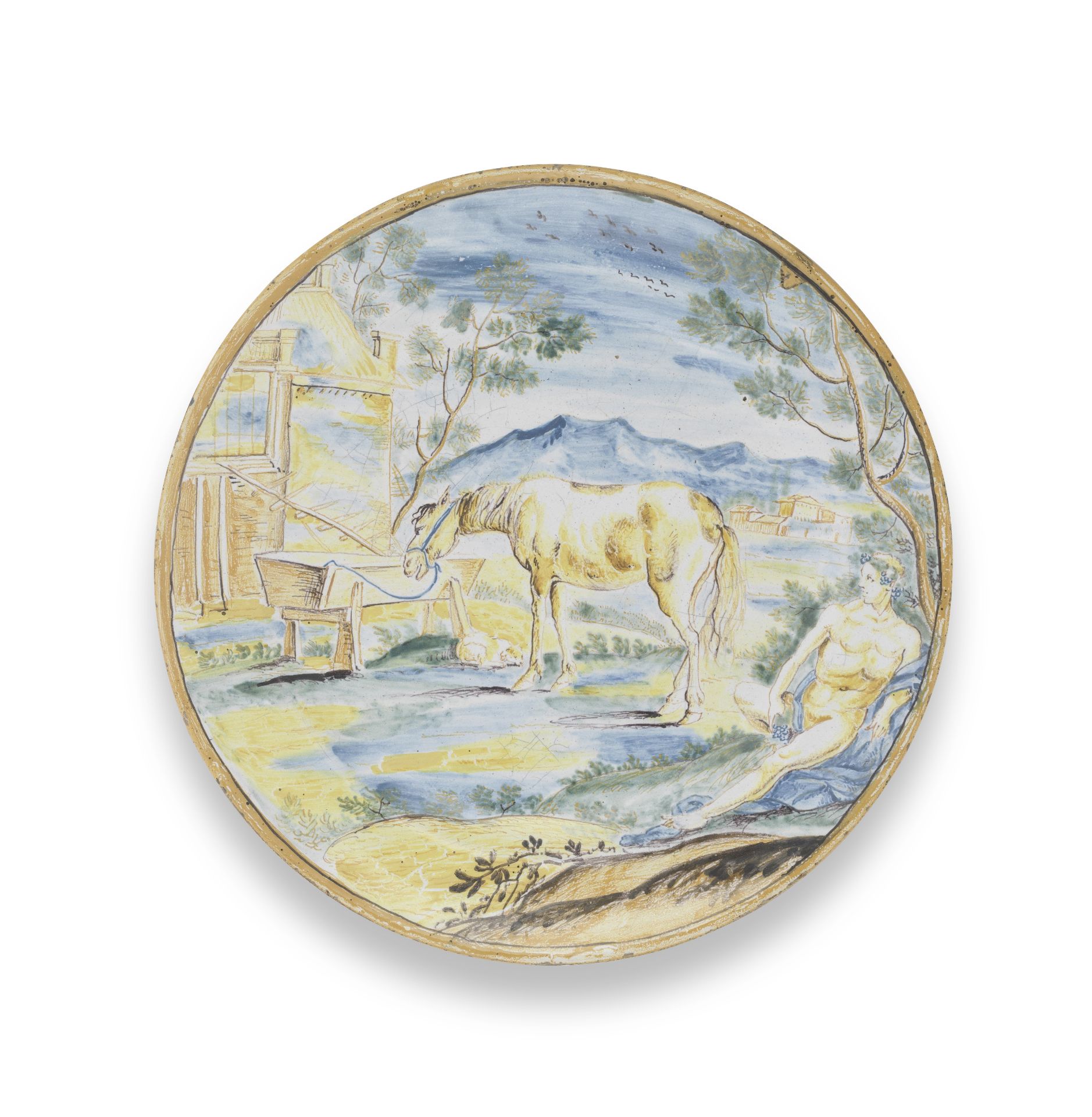 A Holics faience dish, circa 1745-50