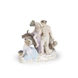 A Meissen group of the drunken Silenus, late 19th century