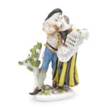 A Meissen group of Scaramouche and Columbine, circa 1741