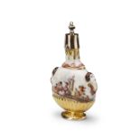 A Meissen gilt-metal mounted scent bottle, circa 1730