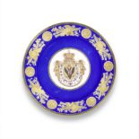 A very rare Imperial Porcelain Factory plate from the Coronation Service of Nicholas I (1825-55)