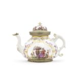 A Meissen silver-gilt-mounted teapot and cover, circa 1725