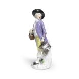 A Meissen 'Cris de Paris' figure of a poultry seller, circa 1755