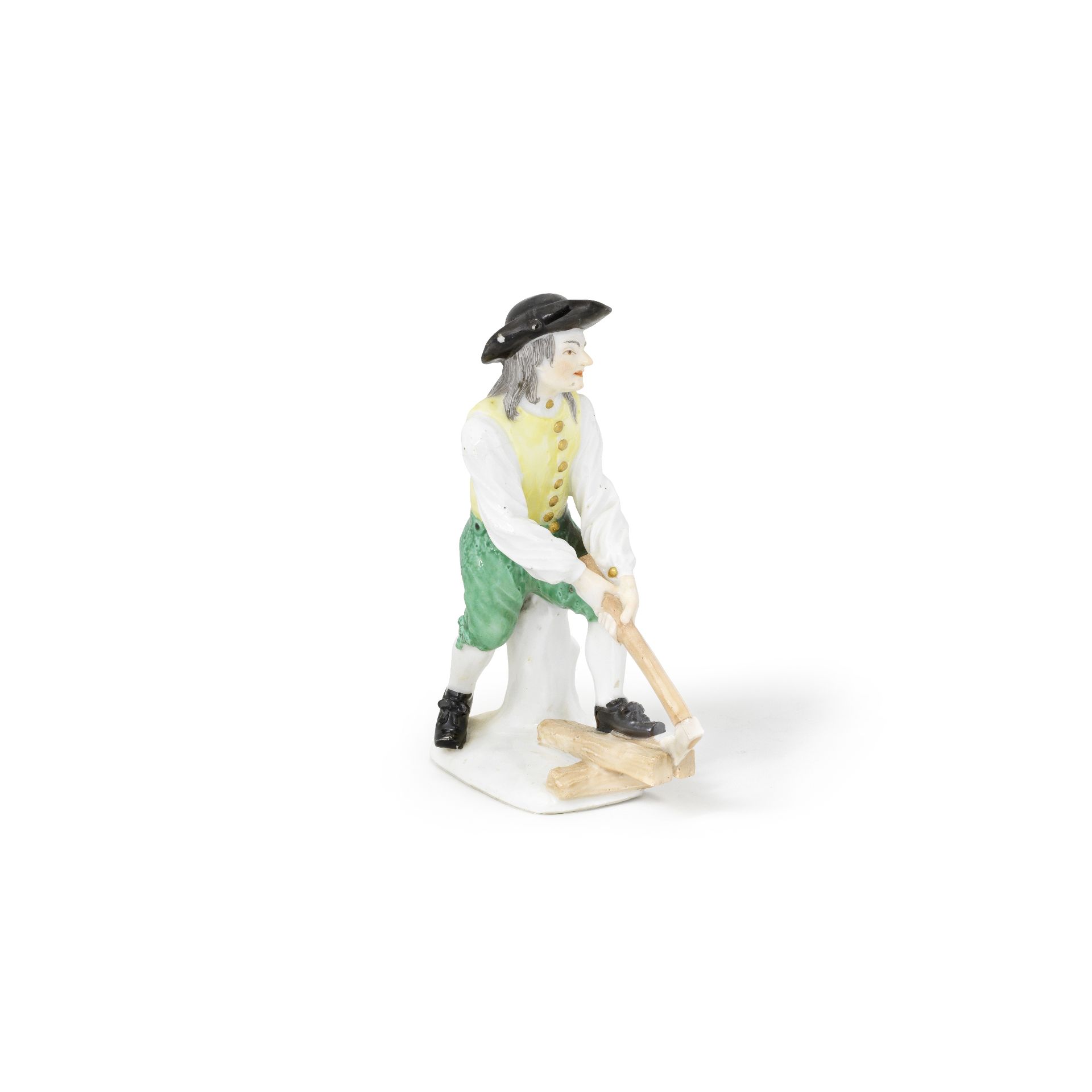 A Meissen figure of a wood-chopper, mid 18th century