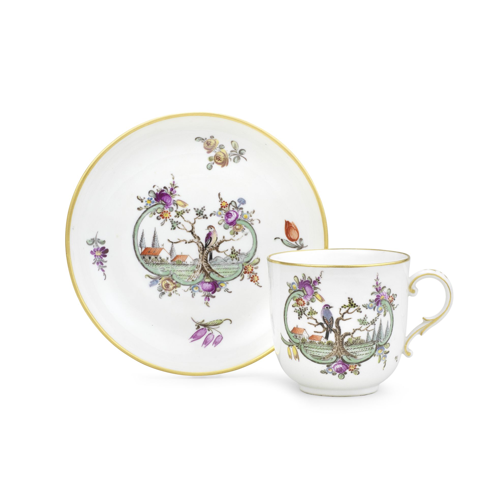 A Nymphenburg coffee cup and saucer, circa 1775