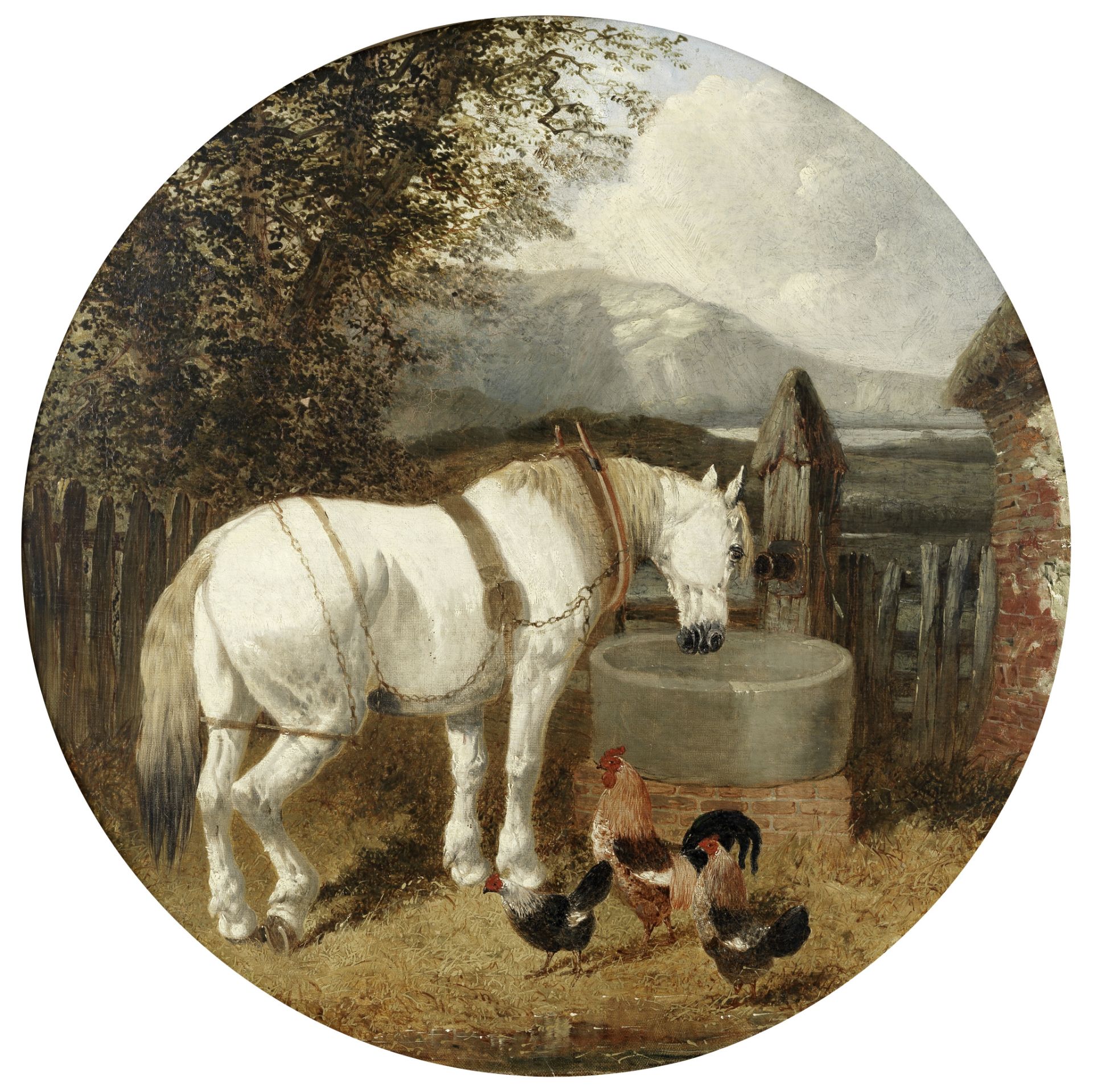 John Frederick Herring, Jnr. (British, 1815-1907) A horse watering