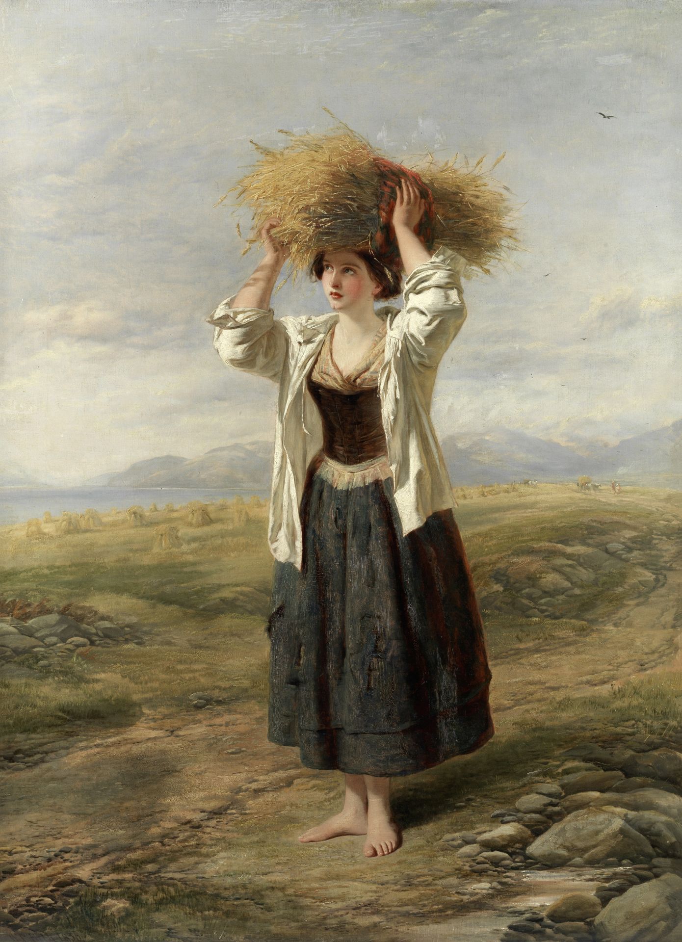 William Powell Frith, RA (British, 1819-1909), and Thomas Creswick (British, 1811-1869) 'A Gleaner'