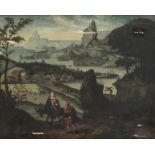 Attributed to Lucas Gassel (Helmont circa 1500-circa 1570) The Flight into Egypt