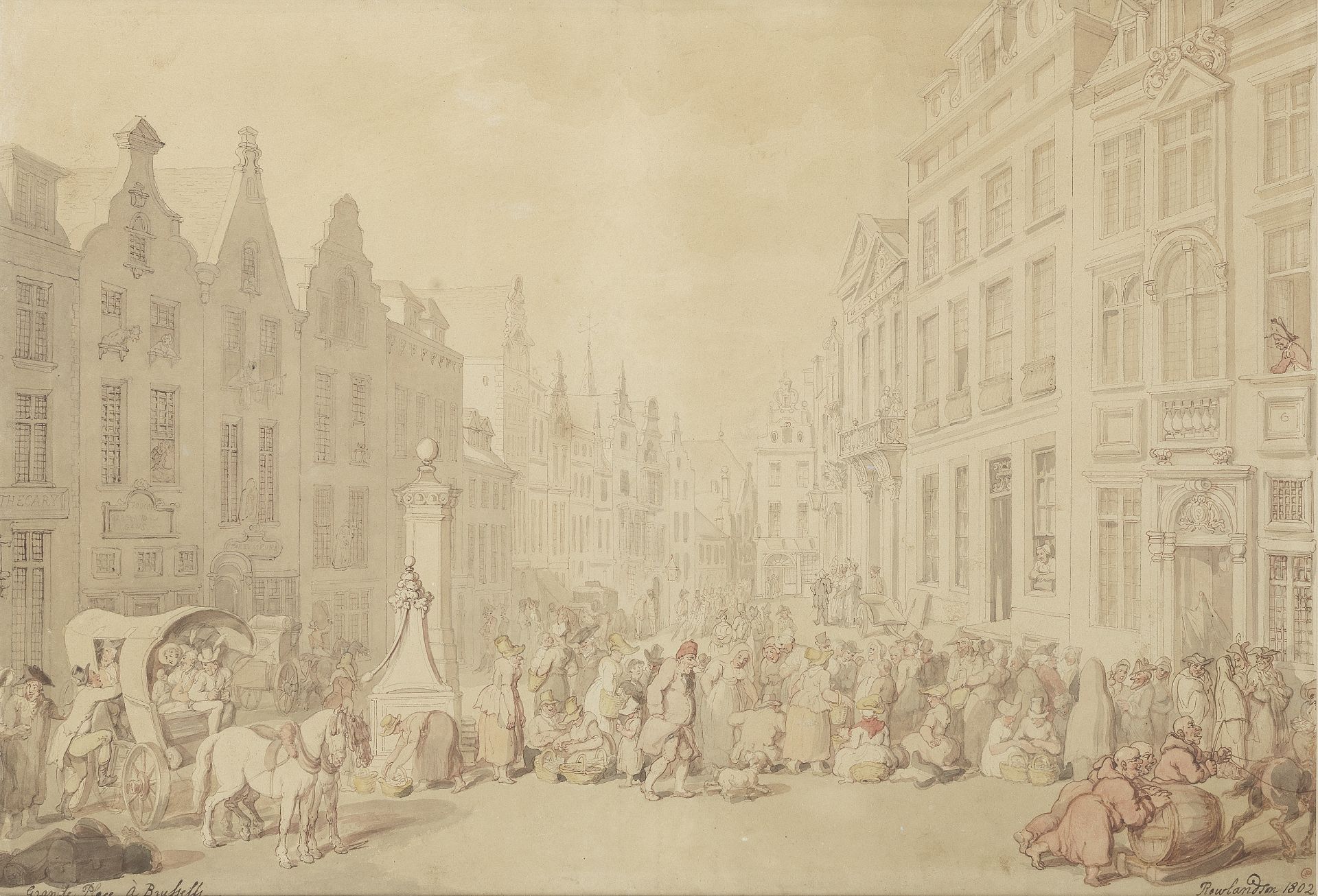 Thomas Rowlandson (London 1756-1827) Grand Place, Brussels