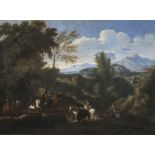 Pieter van Bloemen, called Standard (Antwerp 1657-1720) An extensive Italianate landscape with so...