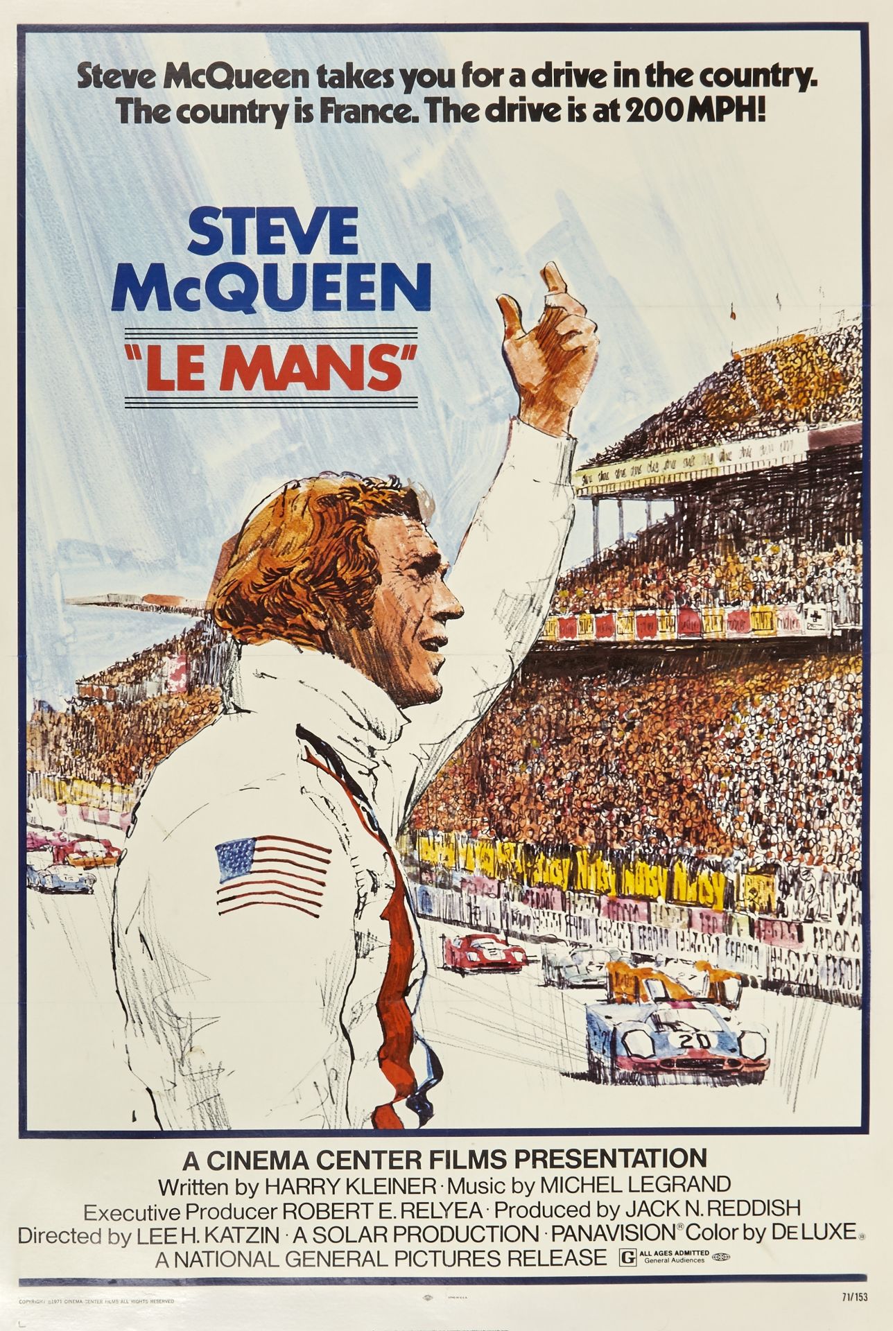 A Steve McQueen 'Le Mans' film poster, 1971,