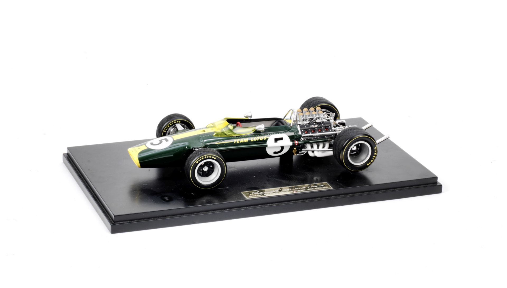 A 1:12 scale model of Jim Clark's 1967 Dutch Grand Prix winning Lotus Type 49, by Automodello,