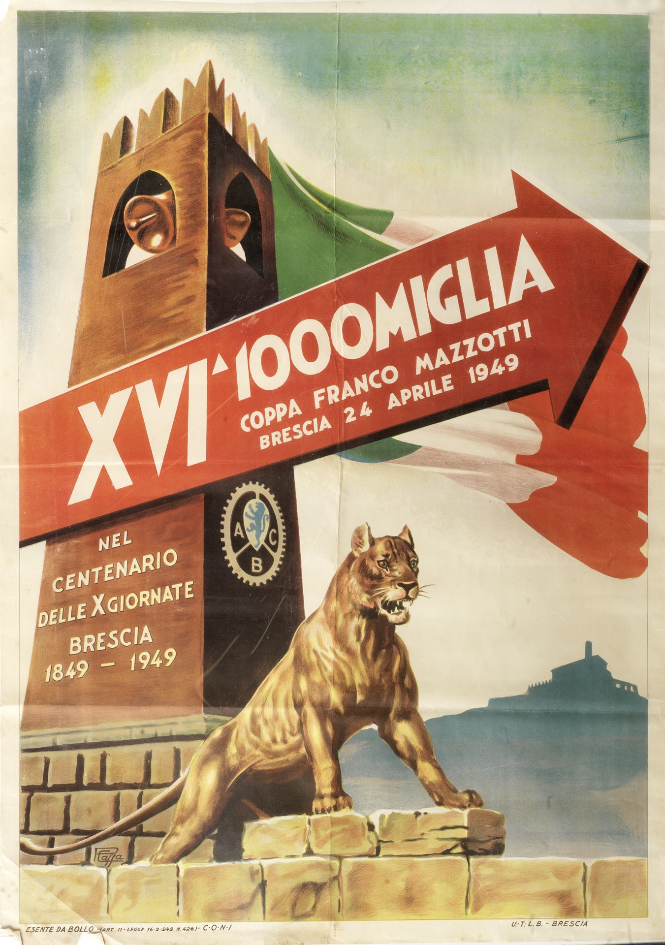 A 1949 'XVI Mille Miglia' poster, Italian,