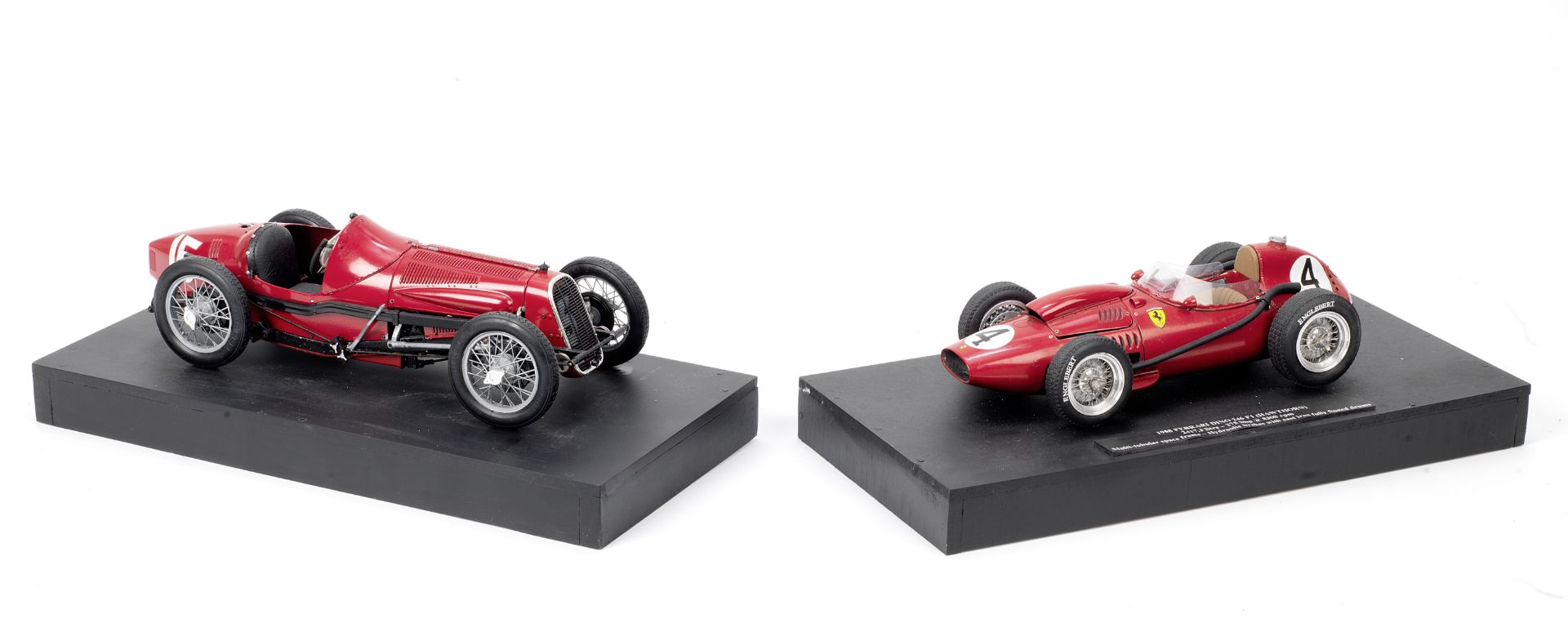 Two 1:18 scale models of Ferrari Dino 246 and Fiat 806 Grand Prix, ((2))