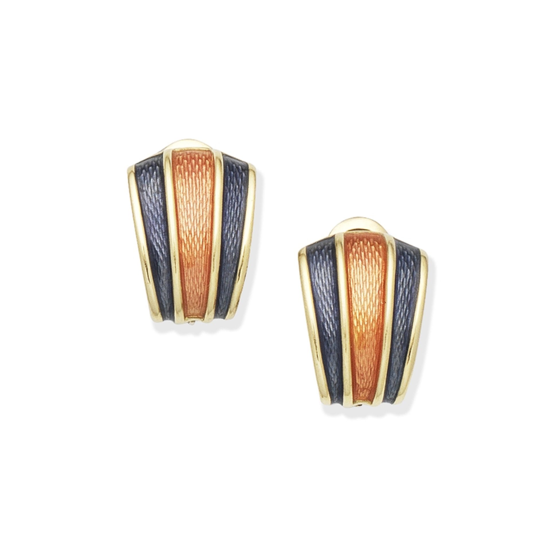 DE VROOMEN: ENAMEL EARCLIPS,