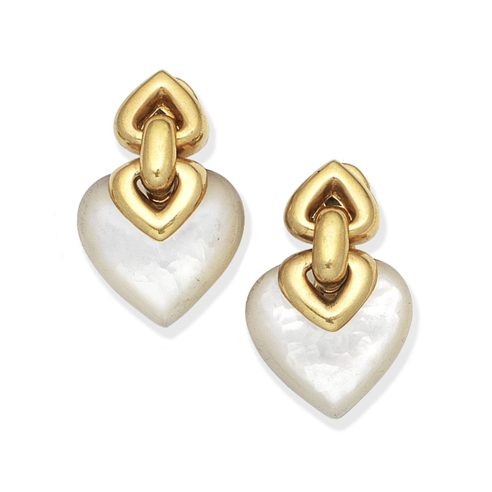 BULGARI: MOTHER OF PEARL PENDENT EARRINGS