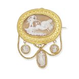 SHELL CAMEO BROOCH, LATE 19TH CENTURY