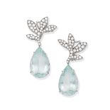 MARGHERITA BURGENER: AQUAMARINE AND DIAMOND EARRINGS