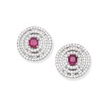 GRAFF: RUBY AND DIAMOND 'BULLSEYE' EARRINGS