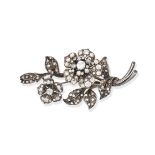 DIAMOND-SET FLOWER BROOCH,