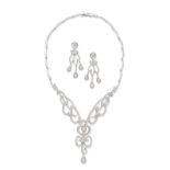 DIAMOND NECKLACE AND EARRING SUITE