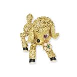 PIAGET: GEM-SET LAMB BROOCH, CIRCA 1965