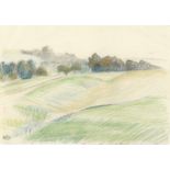 Lucien Pissarro (British, 1863-1944) French Landscape (together with two further coloured pencil ...