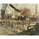 Terence Cuneo (British, 1907-1996) Oil Refinery