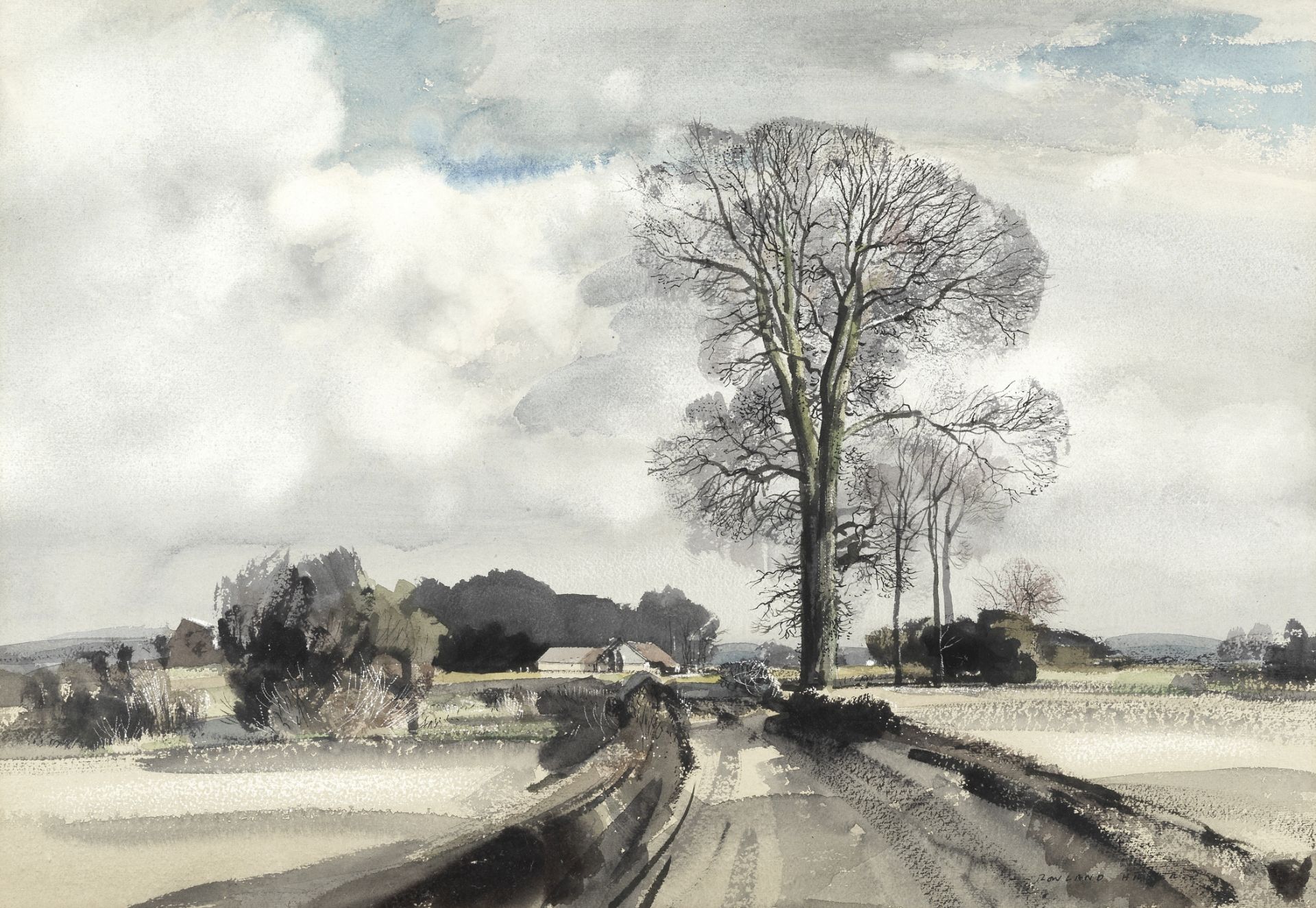Rowland Hilder (British, 1905-1993) Road to the Farm