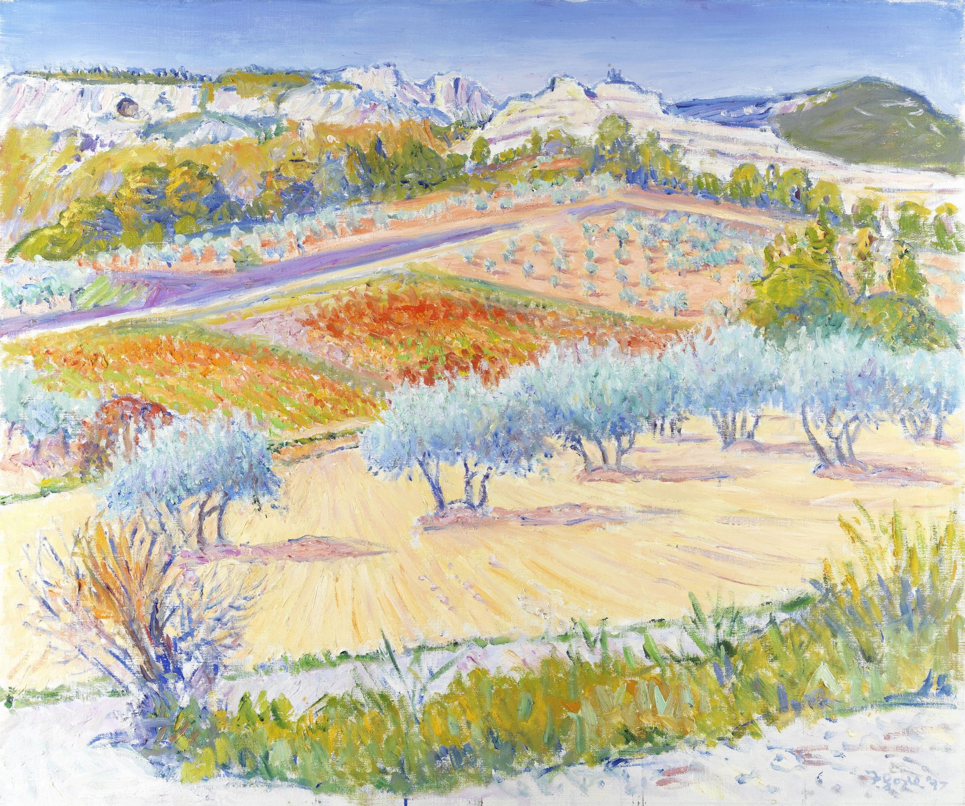 Frederick Gore C.B.E., R.A. (British, 1913-2009) Les Catalans, Les Baux de Provence (unframed)