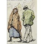 William Conor R.H.A., R.U.A. (Irish, 1881-1968) In the Streets of Belfast (together with a furthe...