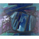 Frank Avray Wilson (British, 1914-2009) Untitled (Blue and Purple) (unframed) (Painted in 1985tog...