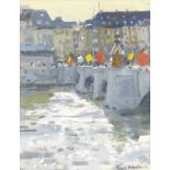 Ken Howard R.A. (British, born 1932) Basel Bridge, Afternoon Light Effect