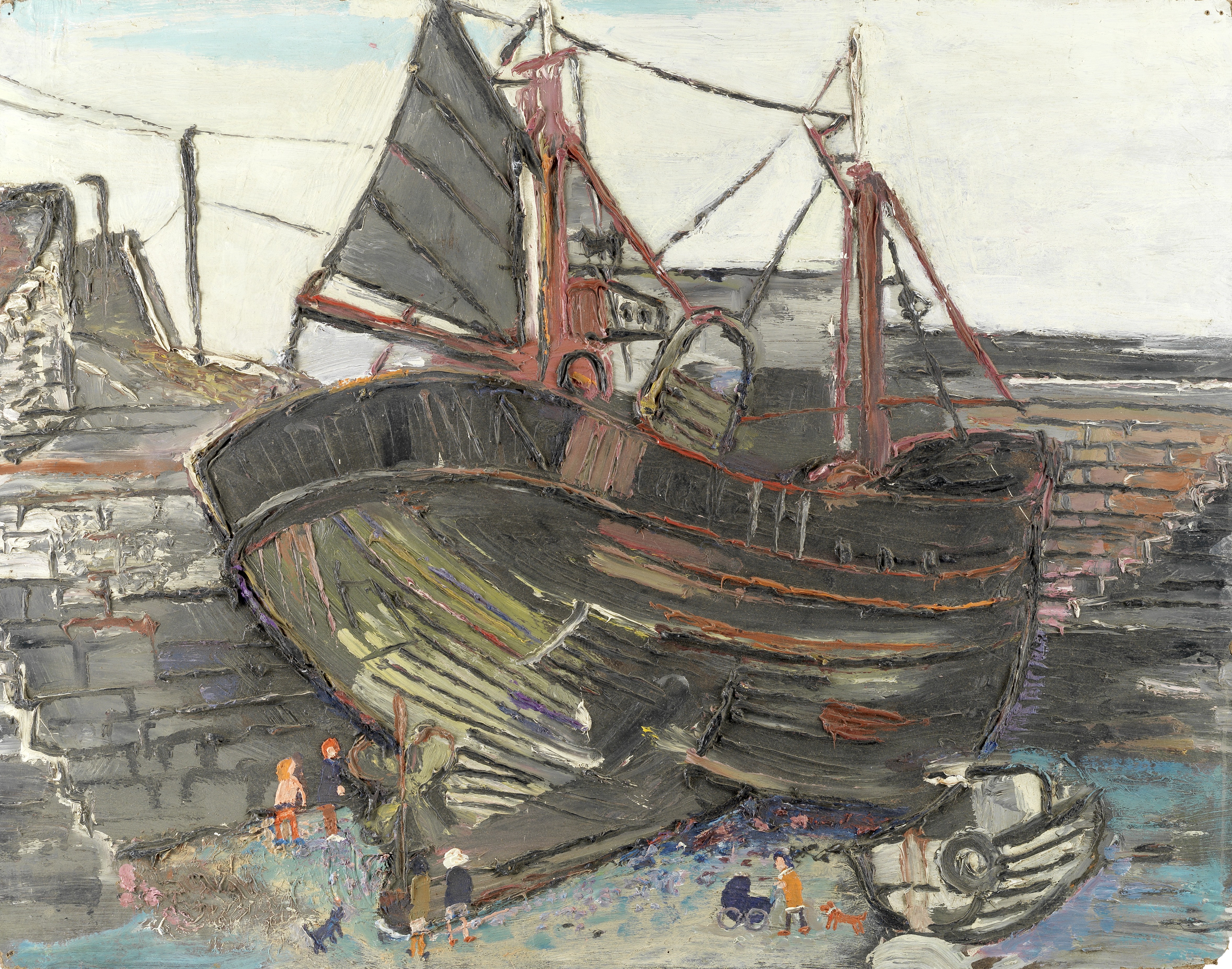 Fred Yates (British, 1922-2008) Fishing Boat in the Harbour (unframed)