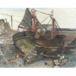 Fred Yates (British, 1922-2008) Fishing Boat in the Harbour (unframed)