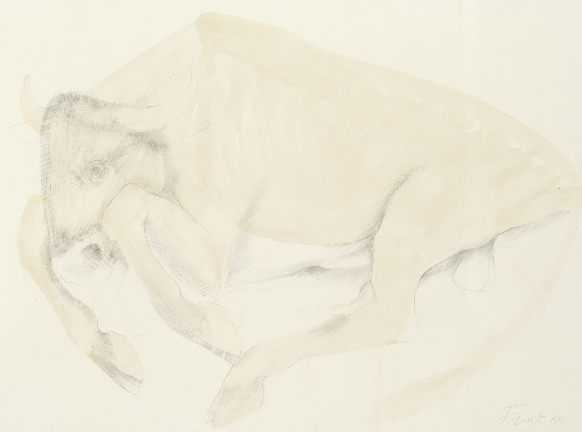 Dame Elisabeth Frink R.A. (British, 1930-1993) Bull Lying Down