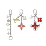 Three Fleur Epi Bag Charms/ Key Holders, Louis Vuitton, c. 2014-15, (Includes dust bags and boxes)