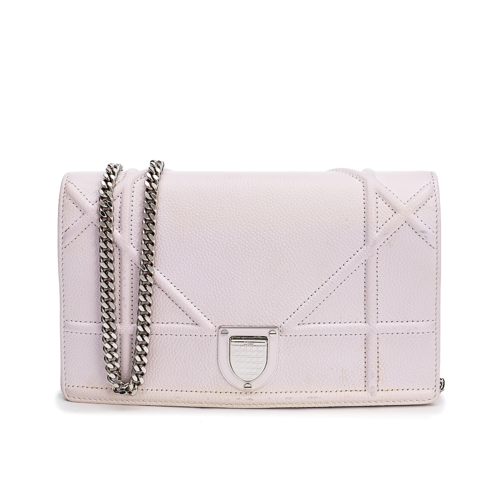 Pale Pink Diorama Wallet on Chain, Christian Dior, c. 2016, (Includes dust bag)