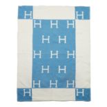 Blue Wool and Cashmere Avalon Baby Blanket, Herm&#232;s,