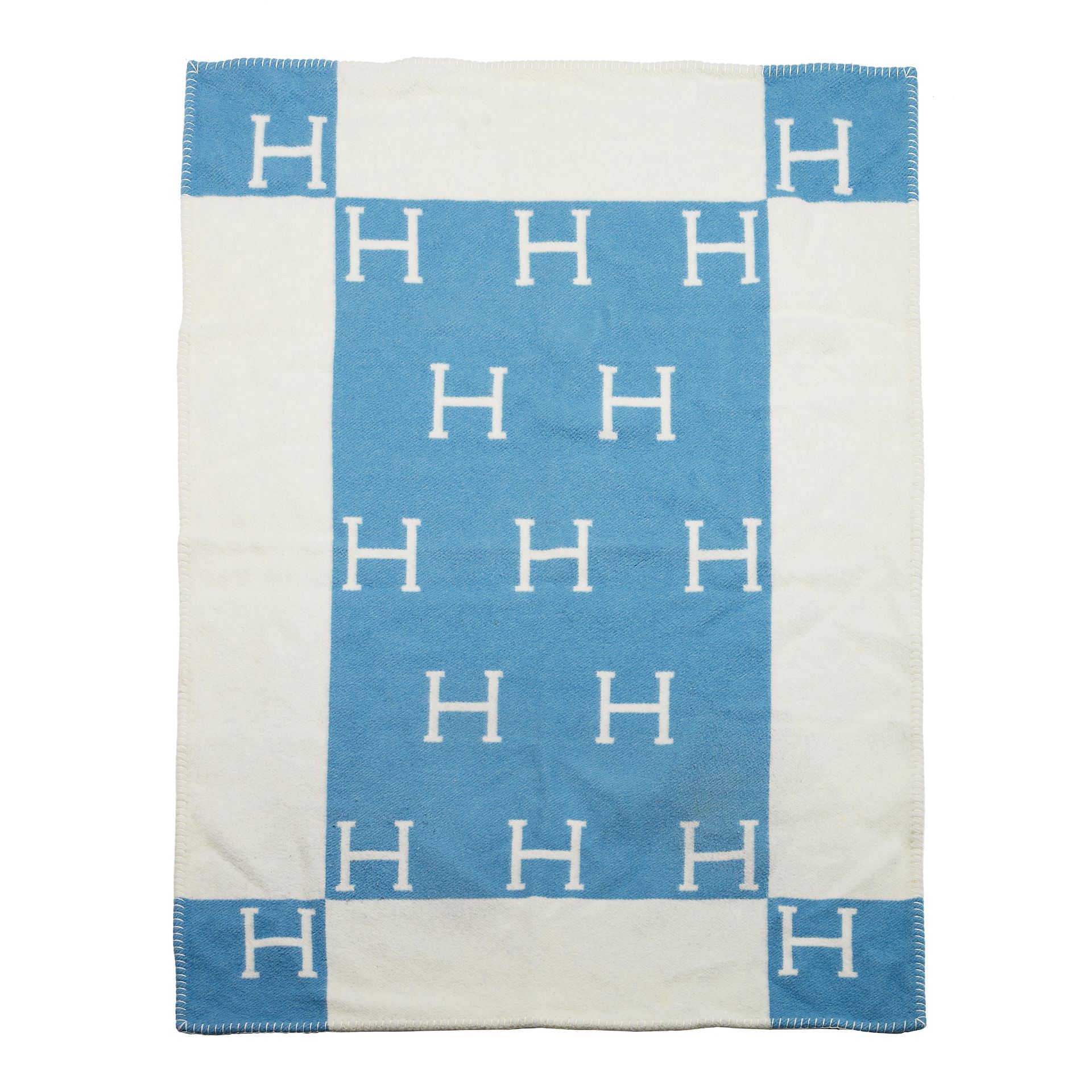 Blue Wool and Cashmere Avalon Baby Blanket, Herm&#232;s,