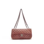 Burgundy East/West Flap Bag, Chanel, c. 2008-09, (Includes serial sticker and dust bag)