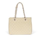 Beige Caviar Grand Shopping Tote (GST), Chanel, c. 2013-14, (Includes serial sticker and authenti...