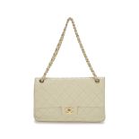 Cream Classic Double Flap Bag, Chanel, early 1980s,