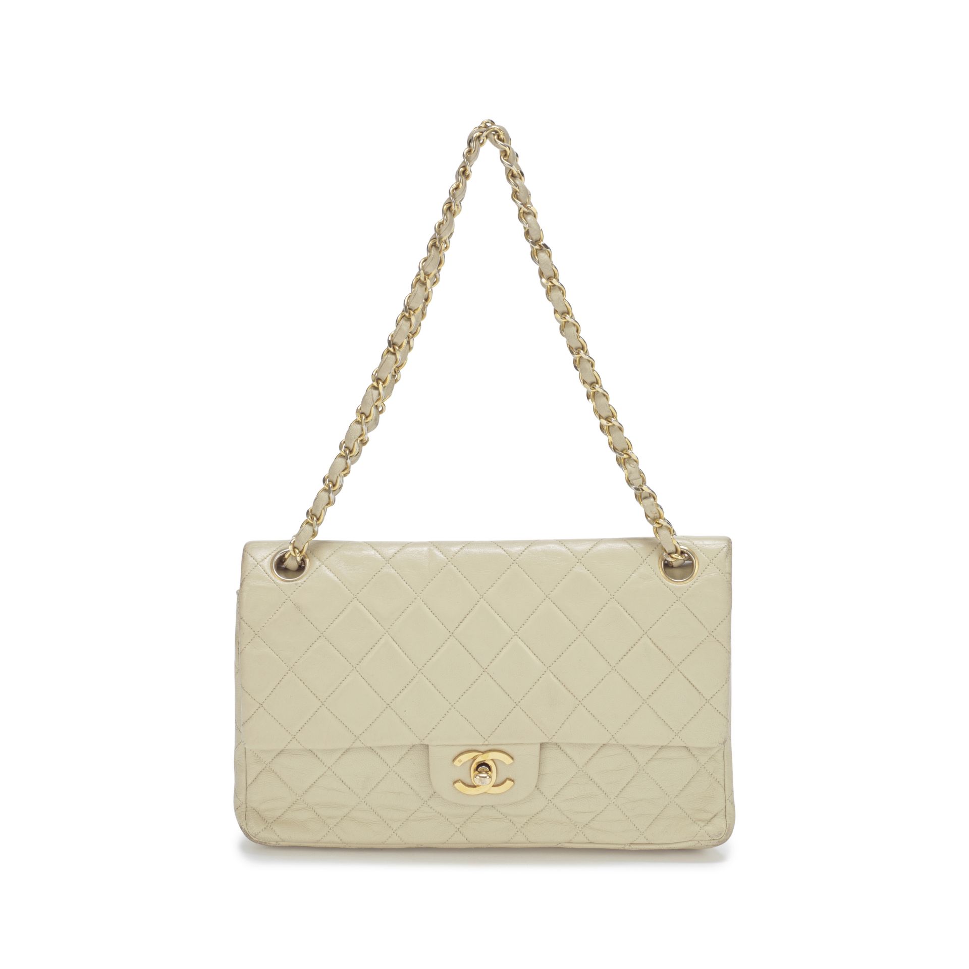 Cream Classic Double Flap Bag, Chanel, early 1980s,