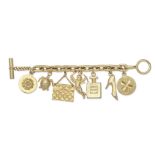 Gilt Metal Charm Bracelet, Chanel, 1980s,