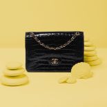 Black Alligator Jumbo Double Flap Bag, Chanel, c. 2010-11, (Includes serial sticker, authenticity...