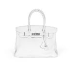 White Togo Birkin 30, Herm&#232;s, c. 2004, (Includes padlock, keys and cloche)