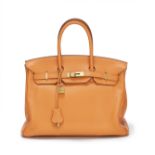 Orange Togo Birkin 35, Herm&#232;s, c. 2011, (Includes padlock, keys, cloche, rain jacket, dust b...