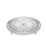 MASONIC INTEREST: A George III Irish silver salver Gustavus Byrne, Dublin 1796